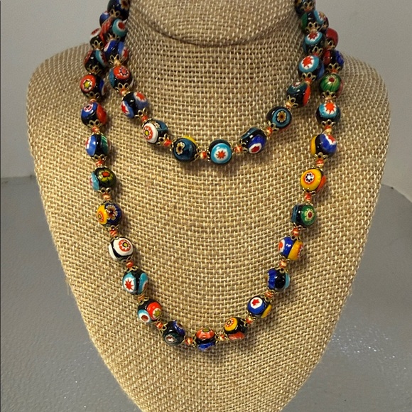 Jewelry - Vintage Venetian Marano Glass Colorful Beaded Necklace